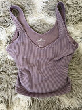 Hollister Mauve Ribbed V-Neck Tank